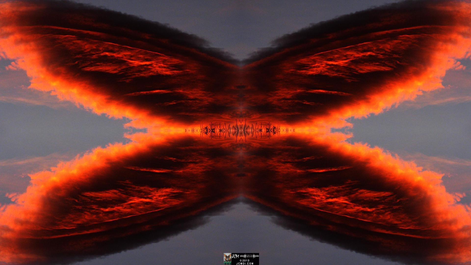 Quadroscopic art made from a digital image of the sky in Santa Clarita, California.